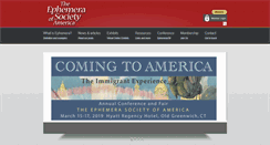 Desktop Screenshot of ephemerasociety.org